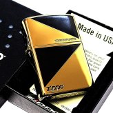 ZIPPO ライター チタン加工 ブラック&ゴールド おしゃれ 金チタンコーティング 彫刻 黒金 かっこいい 高級 メンズ ギフト プレゼント