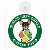 カーサイン 高齢者マーク SENIOR SAFE DRIVER チワピン 車内用 吸盤タイプ 収れん火災防止タイプ 肉球 日本製 車 ステッカー