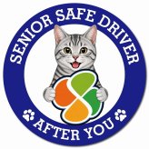 カーサイン 高齢者マーク SENIOR SAFE DRIVER サバトラ マグネット 強力 直径13cm 肉球 日本製 車 ステッカー