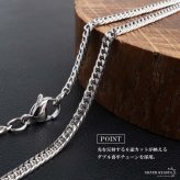 ステンレス スネークネックレス ヘビ ペンダントネックレス ダブル喜平チェーン 6面カット 細身 シルバー 燻し アニマル ユニーク リアル 鱗 赤目 メンズ 男性 金属アレルギー対応
