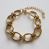 ステンレス 大ぶり オーバル チェーンブレスレット ゴールドブレスレット メタル 18KGP 楕円 存在感 透かし 軽やか 華やか 可愛い レディース 女性 金属アレルギー対応