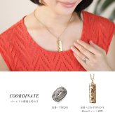 金属アレルギー対応 ペアネックレス ハワイアンジュエリー 刻印無料 誕生石 純チタン ゴールドカラー バレルプレート LLサイズ チェーン別売り イオンプレーティング メンズ レディース プレゼント ハロウィン 【品番：CG-TIP413-RYP】