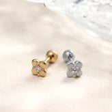ピアス レディース サージカルステンレス 316L 片耳用 クローバーモチーフ 四つ葉 シルバーカラー ゴールドカラー シアーズ