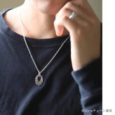 ハワイアンジュエリー ネックレス シルバー ネックレス 刻印 無料 誕生石入れ可 オーバルサークル Sサイズ 全長26mm ロジウムコーティング シルバー925 ギフトラッピング可能 チェーン 長さ選べる プレゼント ハロウィン 【品番：CG-SP308】