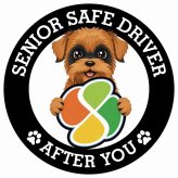 カーサイン 高齢者マーク SENIOR SAFE DRIVER ブリュッセルグリフォン ステッカー シール 直径13cm 肉球 日本製 車