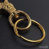 唐草キーリング クロスキーリング キーホルダー キーフック クリップ キーチェーン ゴールド シルバー ベルトループ アラベスク 十字架 フレア 重厚感 鍵 小物