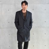 チェスターコート メンズ カシミヤブレンド ウール 混 ロング丈 ブラック 軽くて暖かい  男性用 冠婚葬祭 通勤 ビジネス フォーマル コート[Merfirge] (mca3121)