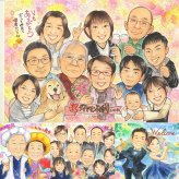 結婚60周年のお祝いに、似顔絵という特別な贈り物をお届け。 似顔絵 ダイヤモンド婚式 贈り物 ギフト 手描き 名入れ プレゼント 結婚60周年 お祝い 記念 ダイヤモンド婚式 大人数 ご両親 ご夫婦 祖父 家族 修正無料 名入れ 下書き確認 似てる 宝物 実績多数 喜ばれる ダイヤモンド婚式 一生もの 60周年 宝物 感謝 感動 初任給 応援 白寿祝い 感激 長寿祝い 傘寿祝い カラフル 贈答品