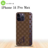 iPhone14 ProMax iPhone14 Pro Max スマホケース 背面ケース ハードケース チェック ドット 茶 +アルファベット 2022年 9月発売 nk-i14pm-1525i