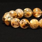 天然石ブレスレット 【奥行きある力強い表情】12mm 太陽放射ルチル 一点物【GHB197】45ｇ 浄化発送 京海堂