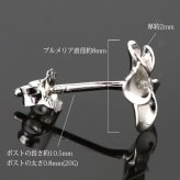 ハワイアンジュエリー ピアス ハワイアン ピアス プルメリアピアス 花 8mm ジルコニア シルバー925 ロジウムコーティング キャッチ メール便 20G ゲージ 彼女 妻 女性 レディース 誕生日 プレゼント ハロウィン 【品番：SE53218】