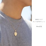 ゴールド ネックレス ハワイアンジュエリー ネックレス イニシャル イエローゴールド ネックレス 刻印 無料 誕生石入れ可 エンブレム型 イニシャル 14K K14 K10カットあずきチェーン太0.9mm ギフトラッピング可能 プレゼント ハロウィン 【品番：CG-GP111-228SDC4】