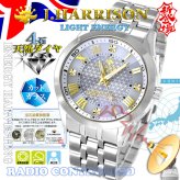 ジョンハリソン J.HARRISON 電波ソーラー ペアウォッチ（2本セット） 腕時計 天然ダイヤモンド4石付 8面カットクリスタルガラス メンズ ＆ レディース  ネイビー文字盤 JH-082A-MGW JH-082A-LGW バレンタインデー クリスマス 結婚記念日 還暦祝い 入学 卒業 入社祝い 退職 プレゼント ギフト 贈り物 恋人 夫婦 父の日 母の日