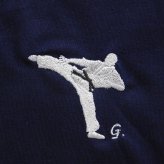 空手 蹴り技 Tシャツ ギフト オリジナル デザイン 刺繍 イニシャル 名入れ 半袖 男女 兼用 誕生日 昇段 お祝い プレゼント 父の日 母の日 参加 記念 景品 名前 卒業 卒部 チーム グループ 送別会 【送料無料】