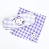 スヌーピー メガネケース パープル サガラワッペンチェック SNOOPY