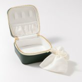 ジュエリー ポーチ グリーン（スクエア）アクセサリーボックス BOX 保管箱 ケース プレゼント Green 収納