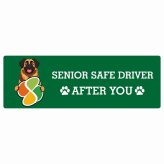 カーサイン 高齢者マーク SENIOR SAFE DRIVER レオンベルガー ステッカー シール 長方形 20x6.7cm 肉球 日本製 車
