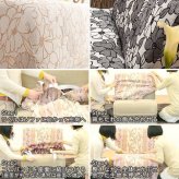 スペイン製ストレッチフィットソファカバー FLORES〔フロレス〕アームなし 1人掛け用 ソファーカバー ストレッチ 1人掛け 新生活