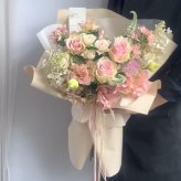 LaFleurおまかせブーケ/ピンク 【 生花商品 】 フラワーギフト  生花 生花ブーケ 誕生日 記念日 開店祝い 送別 歓送迎 卒業 入学