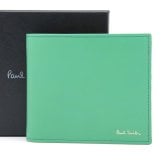 ポールスミス 財布 Paul Smith 二つ折り財布 小銭入れなし メンズ コバルトグリーン マルチストライプ M1A-4832-DMULTI 30 【ラッピング無料 誕生日 お祝い プレゼント ギフト 贈り物】 送料無料