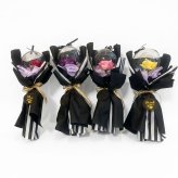 バルーンフラワーミニブーケ１輪花束 バルーンブーケ【選べる４色】　推し活 メンカラ 薔薇 プチギフト 韓国風 シック モノトーン 誕生日 発表会 卒業式 卒園式 送別会 記念品 お配り用 おしゃれ かわいい ギフト　プレゼント フラワーバルーン 造花 アートアクアバルーン