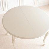 ダイニング家具 ダイニングテーブル 伸長式 伸縮 幅109 幅139 円形 楕円形 猫脚 ホワイト 白 姫系 フェミニン アンティーク調 クラシック マホガニー 伸長式１１０Φテーブル