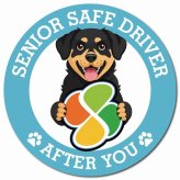 カーサイン 高齢者マーク SENIOR SAFE DRIVER ロットワイラー マグネット 強力 直径13cm 肉球 日本製 車 ステッカー