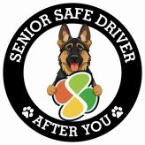 カーサイン 高齢者マーク SENIOR SAFE DRIVER シェパード ステッカー シール 直径13cm 肉球 日本製 車