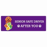 カーサイン 高齢者マーク SENIOR SAFE DRIVER アイリッシュセター ステッカー シール 長方形 15x5cm 肉球 日本製 車