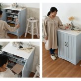 収納家具 ラック フレンチカントリー 扉付き キャビネット 幅60 リビングキャビネット 木製キャビネット リビング収納 棚 姫