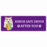 カーサイン 高齢者マーク SENIOR SAFE DRIVER ラガマフィン ステッカー シール 長方形 15x5cm 肉球 日本製 車