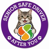 カーサイン 高齢者マーク SENIOR SAFE DRIVER アメリカンワイヤーヘア マグネット 強力 直径13cm 肉球 日本製 車 ステッカー