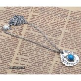 シルバー925 唐草ネックレス ターコイズ ネイティブ タタキ 叩き ペンダント
