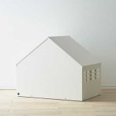 ペットハウス Lサイズ ミルク ガルバリウム製 犬 猫 屋内用 おしゃれ 北欧風 耐久性 お手入れ簡単 隠れ家 室内小屋 スリット付き コード穴付き S24-0553 セトクラフト