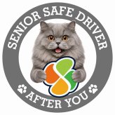 カーサイン 高齢者マーク SENIOR SAFE DRIVER ブリティッシュロングヘア ステッカー シール 直径13cm 肉球 日本製 車