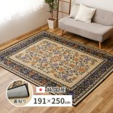 夏ラグ 夏用カーペット 国産 い草ラグ イデア 約191×250cm 裏貼り 滑り止め加工 センターラグ アクセントラグ 花柄 新生活