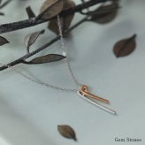 le lien lutin ゴールド シルバー ネックレス シンプル 可愛い 棒 バー プチ つけっぱなし お洒落 レディース 18金 K18 地金 ダブル ペンダント ジュエリー アクセサリー プレゼント ギフト 記念日