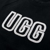 UGG アグ トレーナー レディース 1171477 LOGO CREWNECK ロゴ クルーネック スウェット 長袖 ラグランスリーブ ロゴアップリケ コットンブレンド ブラック チェスナット グレーヘザー 黒 茶色 グレー XS S M