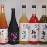 梅酒のみ比べ5本セット(紅南高梅酒20度(和歌山) 高千穂産梅使用熟成梅酒 赤しそ赤い梅酒(和歌山) 蜂蜜梅酒(和歌山) 緑茶梅酒(和歌山)) 720ml×5本