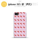 iPhoneSE 2 第二世代 iPhone8&iPhone7 共用 スマホケース 背面カバー ソフトケース さくらんぼ チェリー ピンク おしゃれ かわいい かっこいい メンズ レディース nk-ise2-tp178