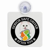 カーサイン 高齢者マーク SENIOR SAFE DRIVER ペルシャ 車内用 吸盤タイプ 収れん火災防止タイプ 肉球 日本製 車 ステッカー