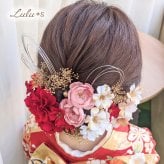 髪飾り 成人式 振袖 卒業式 卒業袴 結婚式 和装 白無垢 色打掛 七五三 前撮り 着物 ブライダル ウェディング ヘアアクセサリー ヘッドドレス 造花 アーティフィシャルフラワー プリザーブドフラワー かすみ草 水引 ダリア 赤 レッド ゴールド Ｕピン 花飾り セット お呼ばれ 結納 記念撮影 ギフト プレゼント 贈り物 誕生日 記念日 娘 孫 友達 姪っ子 お祝い ヘアピン 紅雅 べにみやび