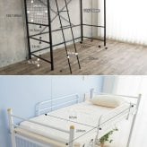 ベッド 寝具 宮付きロフト シングル ハイタイプ ミドルタイプ パイプ ベット おしゃれ 1人暮らし こども部屋 高さ変更 棚 コンセント付き 下収納 ワンルーム