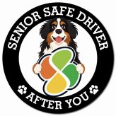 カーサイン 高齢者マーク SENIOR SAFE DRIVER バーニーズマウンテンドッグ マグネット 強力 直径13cm 肉球 日本製 車 ステッカー