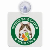 カーサイン 高齢者マーク SENIOR SAFE DRIVER ノルウェージャンフォレストキャット 車内用 吸盤タイプ 収れん火災防止タイプ 肉球 日本製 車 ステッカー