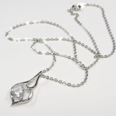 SILVER925 キュービックジルコニアストーン 雫型ネックレスペンダント 大粒一粒CZ【送料無料】【レディース,激安,特価,通販】