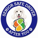カーサイン 高齢者マーク SENIOR SAFE DRIVER ベドリントンテリア マグネット 強力 直径13cm 肉球 日本製 車 ステッカー