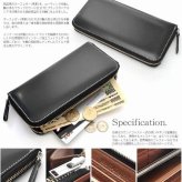 長財布 ラウンドファスナー ビームズ スクエア BEAMZ SQUARE ブラック 黒 ウォレット レザー 馬革 馬皮 本革 本皮 メンズ レディース 送料無料 BZSQ-1730