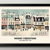 日本製 メリー クリスマス Xmas Christmas サンタクロース ビンテージイラスト A3 サイズ ポスター アート おしゃれ 絵画 インテリア 北欧 イラスト マット紙 艶消し アートパネル 額 フレーム デザイン 壁掛け ギフト 新築祝い ディスプレイ  速達 送料無料