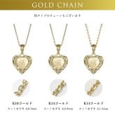ゴールド ネックレス ハワイアンジュエリー ネックレス イニシャル ペアネックレス 刻印 無料 誕生石入れ可 ハート型 14K K14ゴールド 14k k14カットあずきチェーン太0.9mm 2本セット GP111 GP112 カップル 夫婦 プレゼント ハロウィン 【品番：CG-GP110P-CH123】